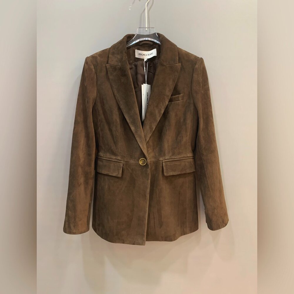 Veronica Beard Duane Suede Single-Breasted Dickey Jacket - Picture 5 of 11
